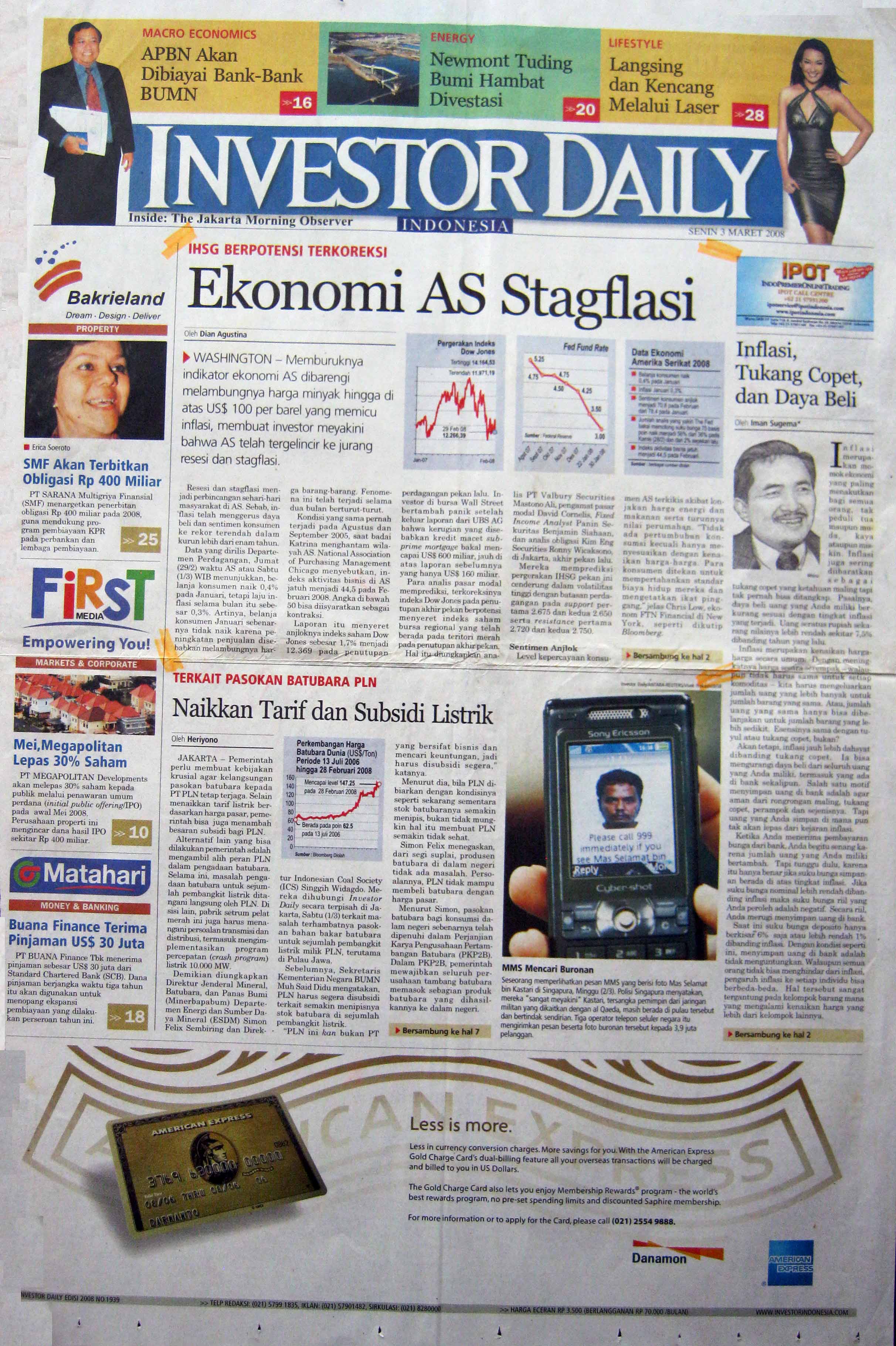 19. 03 Maret 2008 - Ekonomi AS Stagflasi