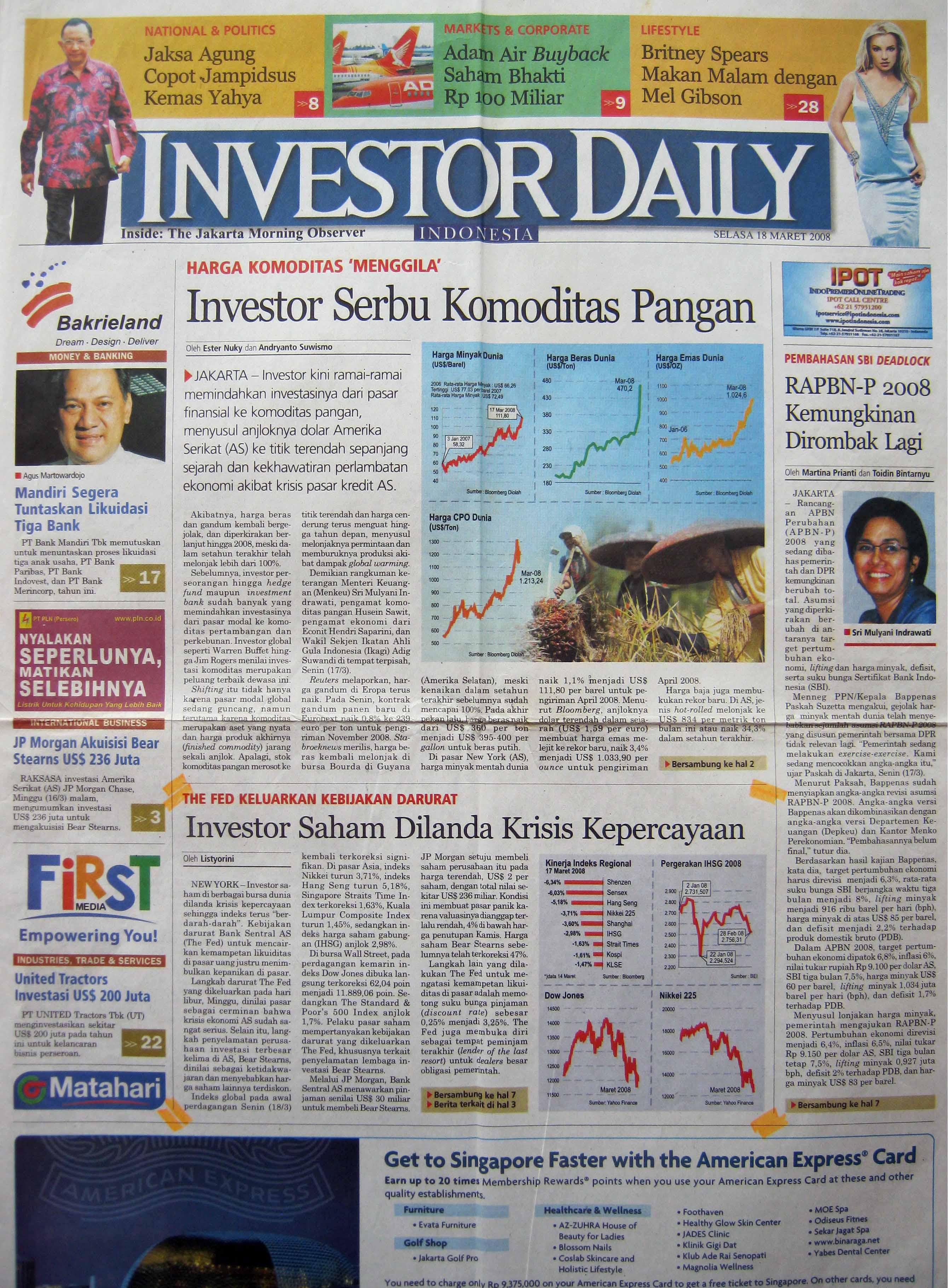 21. 18 Maret 2008 - Investor Saham Dilanda Krisis  Kepercayaan